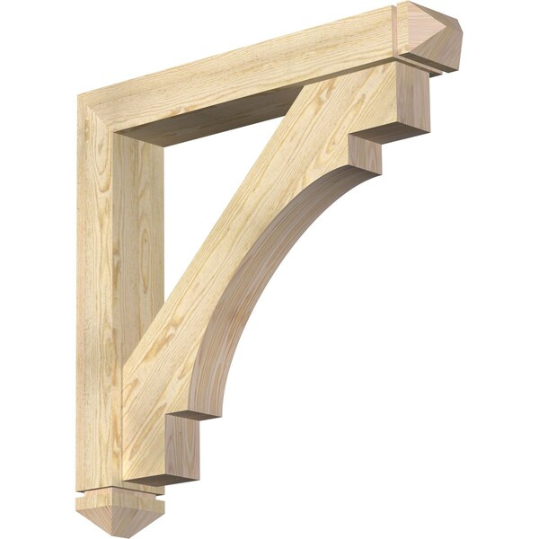 Ekena Millwork Merced Arts and Crafts Rough Sawn Bracket w/ Offset Brace, Douglas Fir, 6"W x 36"D x 36"H BKT0604X36X36MRC03RDF - main